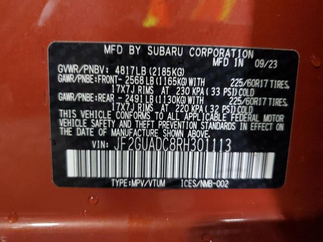 Photo 14 from auction – 2024 SUBARU CROSSTREK with VIN JF2GUADC8RH301113
