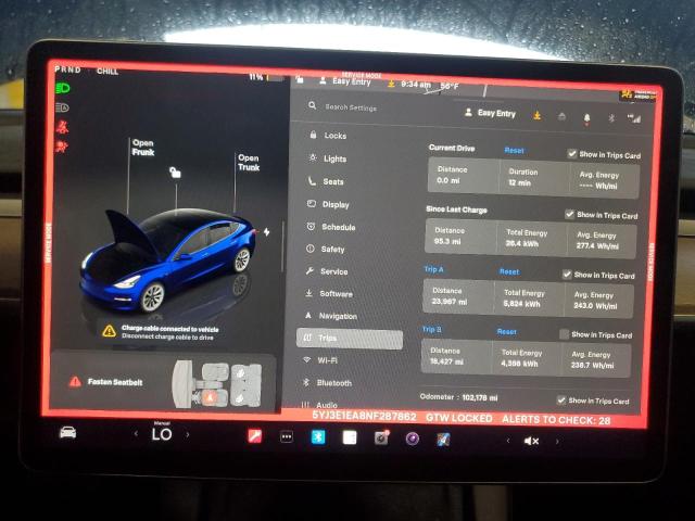 Photo 9 from auction – 2022 TESLA MODEL 3 with VIN 5YJ3E1EA8NF287862
