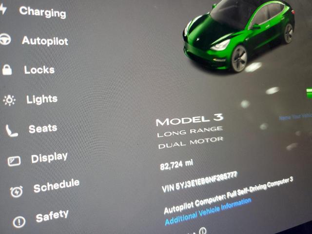 Photo 9 from auction – 2022 TESLA MODEL 3 with VIN 5YJ3E1EB6NF285777
