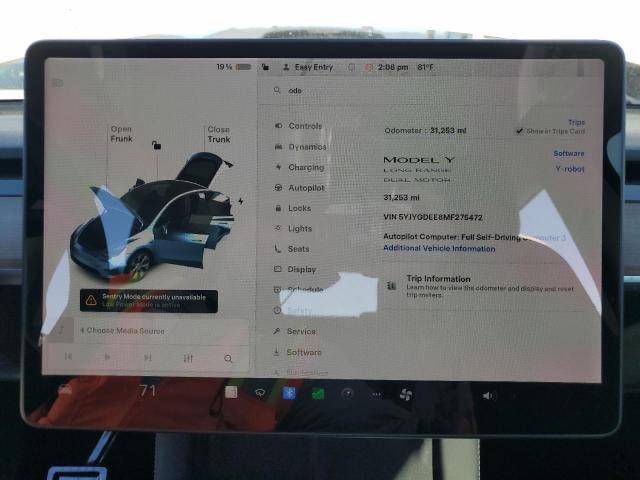 Photo 9 from auction – 2021 TESLA MODEL Y with VIN 5YJYGDEE8MF275472