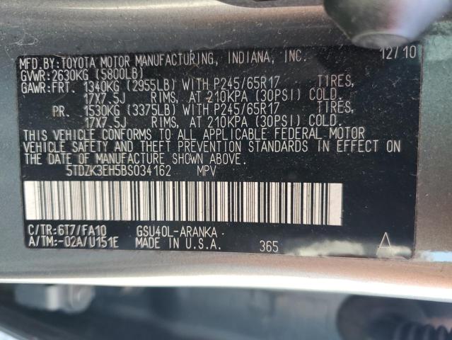 Photo 14 from auction – 2011 TOYOTA HIGHLANDER with VIN 5TDZK3EH5BS034162