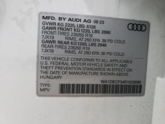 Photo 14 from auction – 2024 AUDI Q3 PREMIUM with VIN WA1DECF34R1025698