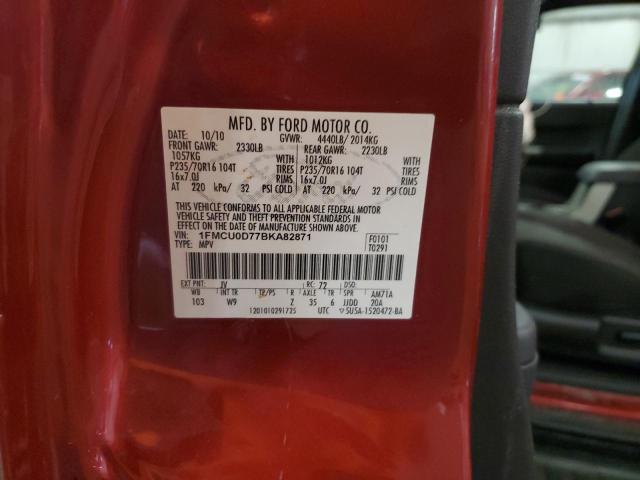 Photo 14 from auction – 2011 FORD ESCAPE XLT with VIN 1FMCU0D77BKA82871