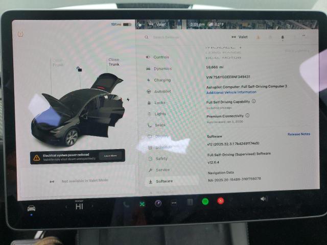 Photo 9 from auction – 2022 TESLA MODEL Y with VIN 7SAYGDEE8NF349431