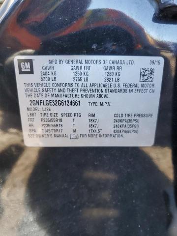 Photo 14 from auction – 2016 CHEVROLET EQUINOX LT with VIN 2GNFLGE32G6134661