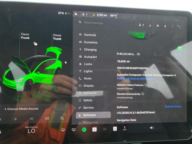 Photo 9 from auction – 2023 TESLA MODEL 3 with VIN 5YJ3E1EA9PF429784