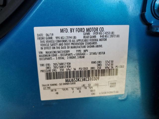 Photo 14 from auction – 2019 FORD ECOSPORT TITANIUM with VIN MAJ6S3KL5KC310309