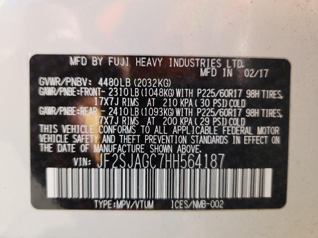 Photo 14 from auction – 2017 SUBARU FORESTER 2 with VIN JF2SJAGC7HH564187