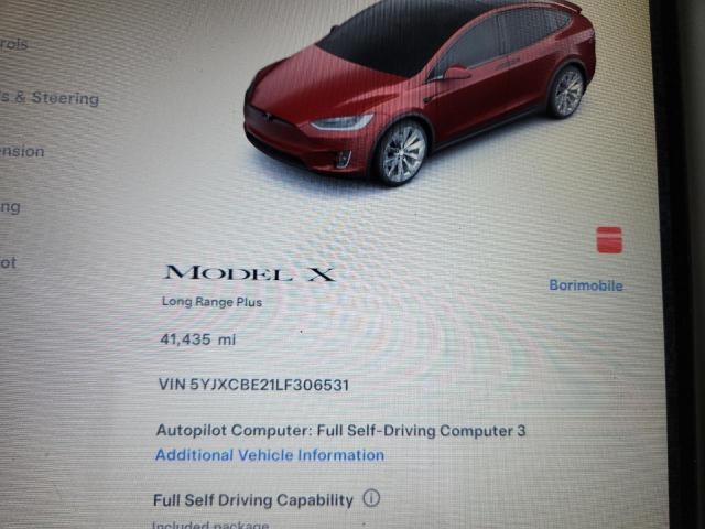 Photo 9 from auction – 2020 TESLA MODEL X with VIN 5YJXCBE21LF306531