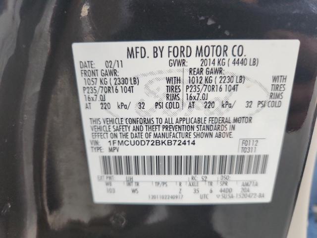 Foto 14 de la subasta – 2011 FORD ESCAPE XLT con VIN 1FMCU0D72BKB72414
