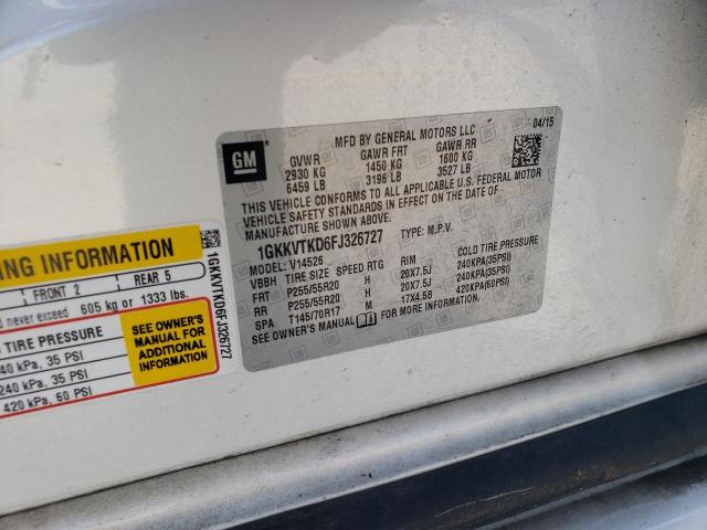Photo 14 from auction – 2015 GMC ACADIA DEN with VIN 1GKKVTKD6FJ326727