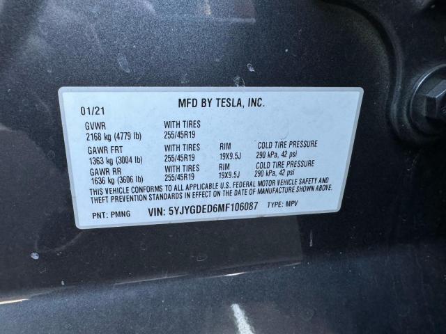 Zdjęcie 10 z aukcji – 2021 TESLA MODEL Y z VIN 5YJYGDED6MF106087