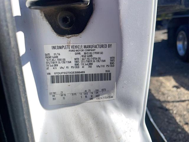 Photo 10 from auction – 2016 FORD F550 SUPER with VIN 1FDUF5GT0GEB88489