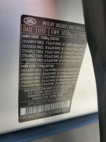 Photo 14 from auction – 2016 LAND ROVER RANGE ROVE with VIN SALGS2VF9GA268334