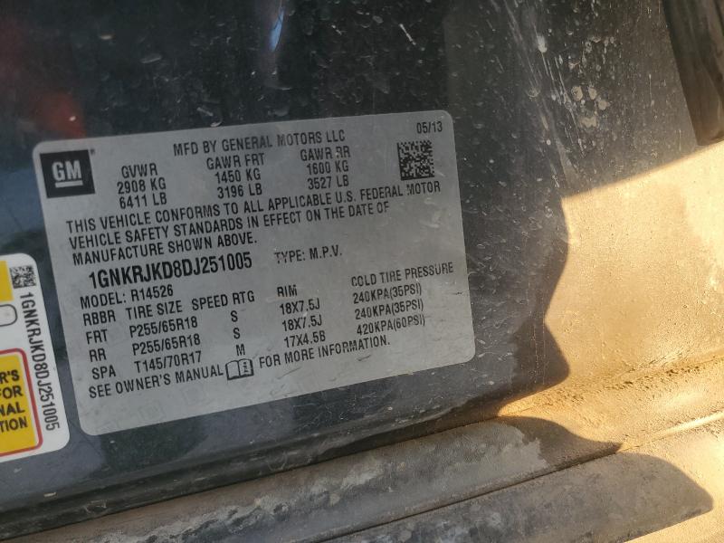 Photo 14 from auction – 2013 CHEVROLET TRAVERSE L with VIN 1GNKRJKD8DJ251005