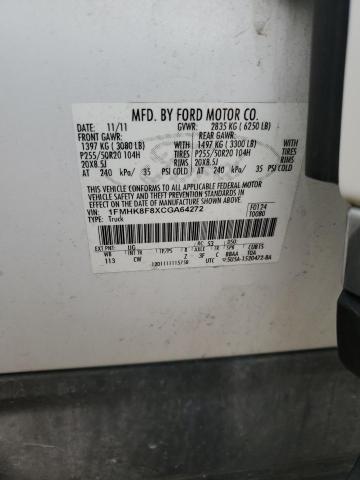 Photo 14 from auction – 2012 FORD EXPLORER LIMITED with VIN 1FMHK8F8XCGA64272