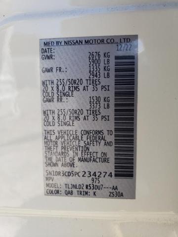 Photo 14 from auction – 2023 NISSAN PATHFINDER SL with VIN 5N1DR3CD5PC234274