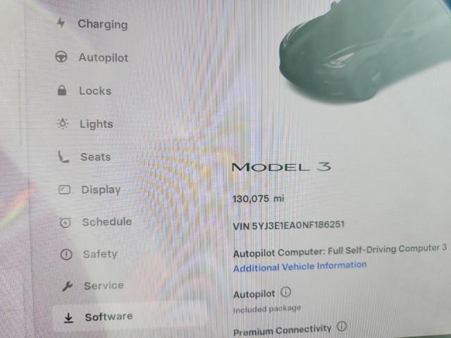 Photo 9 from auction – 2022 TESLA MODEL 3 with VIN 5YJ3E1EA0NF186251