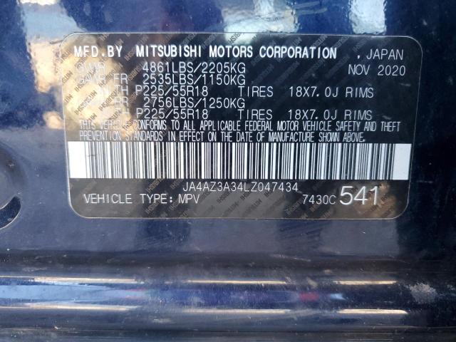 Photo 14 from auction – 2020 MITSUBISHI OUTLANDER with VIN JA4AZ3A34LZ047434