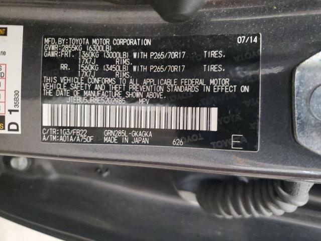 Photo 14 from auction – 2014 TOYOTA 4RUNNER SR with VIN JTEBU5JR8E5202985