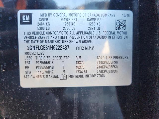 Photo 14 from auction – 2017 CHEVROLET EQUINOX PR with VIN 2GNFLGE31H6222487