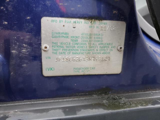Photo 14 from auction – 2003 SUBARU FORESTER 2 with VIN JF1SG636X3H748127