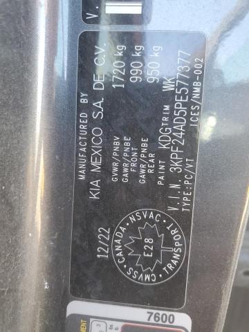Photo 10 from auction – 2023 KIA FORTE with VIN 3KPF24AD5PE577377