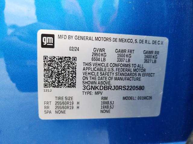 Photo 14 from auction – 2024 CHEVROLET BLAZER 2LT with VIN 3GNKDBRJ0RS220580