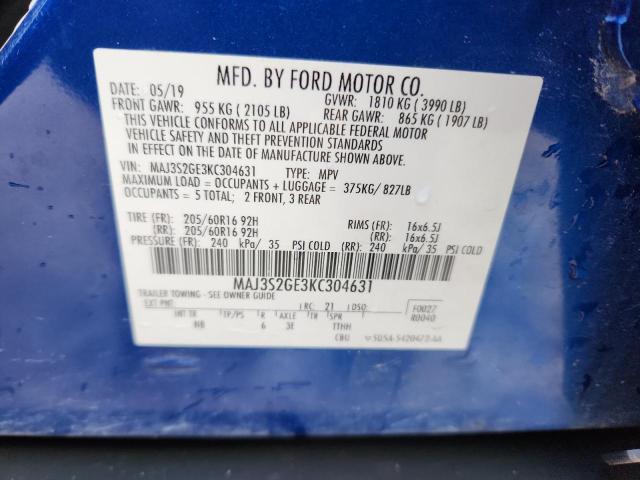 Photo 14 from auction – 2019 FORD ECOSPORT S with VIN MAJ3S2GE3KC304631