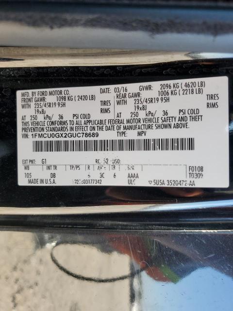 Photo 14 from auction – 2016 FORD ESCAPE SE with VIN 1FMCU0GX2GUC78689