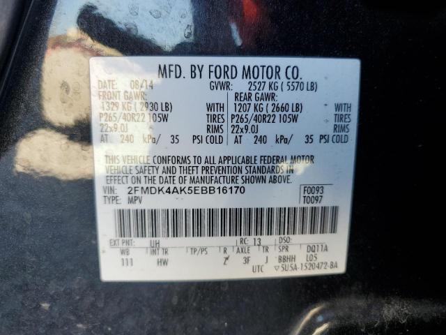 Photo 14 from auction – 2014 FORD EDGE SPORT with VIN 2FMDK4AK5EBB16170