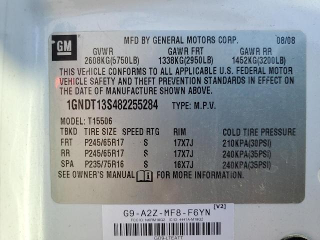 Photo 14 from auction – 2008 CHEVROLET TRAILBLAZE with VIN 1GNDT13S482255284