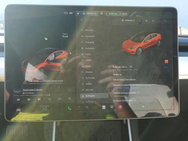 Photo 9 from auction – 2019 TESLA MODEL 3 with VIN 5YJ3E1EA7KF429436