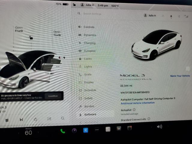 Photo 9 from auction – 2021 TESLA MODEL 3 with VIN 5YJ3E1EA4MF994813