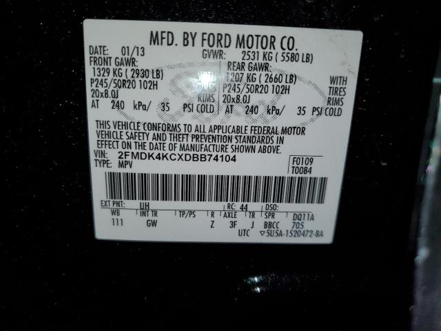 Photo 14 from auction – 2013 FORD EDGE LIMIT with VIN 2FMDK4KCXDBB74104
