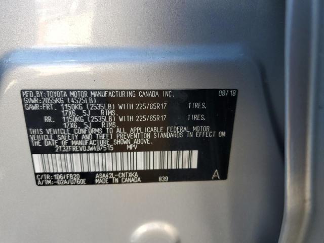 Photo 14 from auction – 2018 TOYOTA RAV4 LE with VIN 2T3ZFREV0JW497515