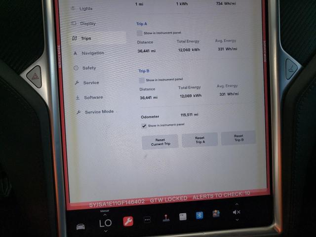 Photo 9 from auction – 2016 TESLA MODEL S with VIN 5YJSA1E11GF146402