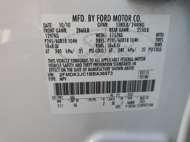 Photo 14 from auction – 2011 FORD EDGE SEL with VIN 2FMDK3JC1BBA36573