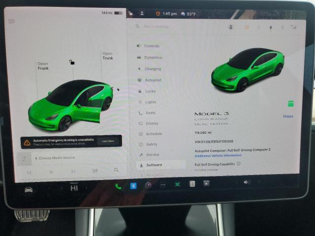 Photo 9 from auction – 2018 TESLA MODEL 3 with VIN 5YJ3E1EB5JF130308
