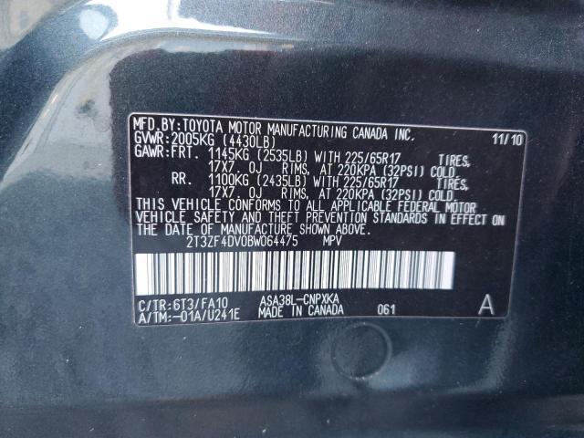 Photo 14 from auction – 2011 TOYOTA RAV4 with VIN 2T3ZF4DV0BW064475