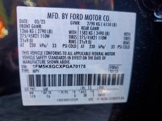 Photo 14 from auction – 2023 FORD EXPLORER S with VIN 1FM5K8GCXPGA70178