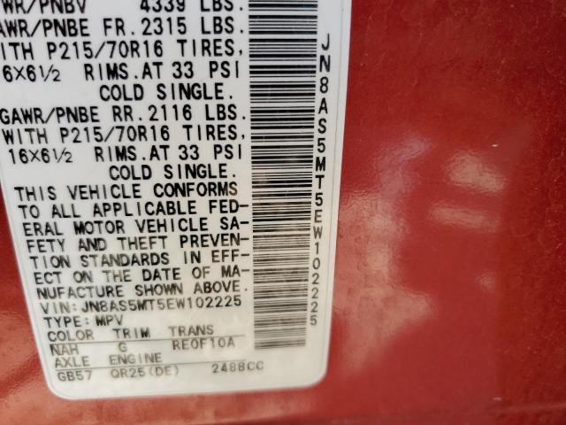 Photo 14 from auction – 2014 NISSAN ROGUE SELE with VIN JN8AS5MT5EW102225