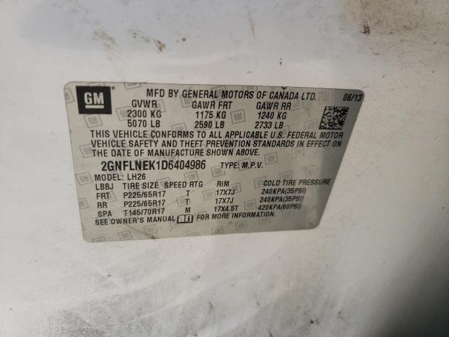 Photo 14 from auction – 2013 CHEVROLET EQUINOX LT with VIN 2GNFLNEK1D6404986