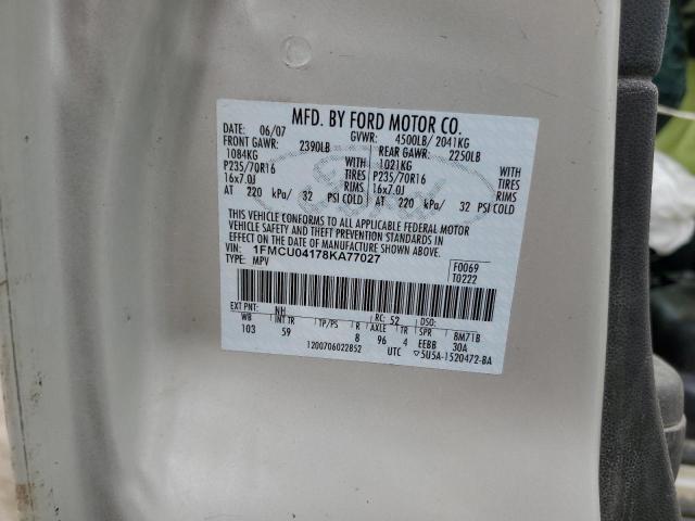Photo 14 from auction – 2008 FORD ESCAPE LIM with VIN 1FMCU04178KA77027