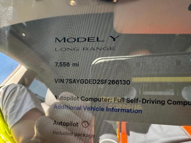 صورة رقم 9 من المزاد - 2025 TESLA MODEL Y مع VIN 7SAYGDED2SF266130