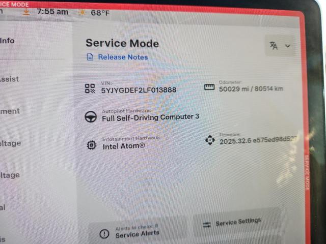 Photo 9 from auction – 2020 TESLA MODEL Y with VIN 5YJYGDEF2LF013888
