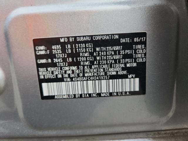 Photo 14 from auction – 2017 SUBARU OUTBACK 2.5I PREMIUM with VIN 4S4BSAFC4H3419257