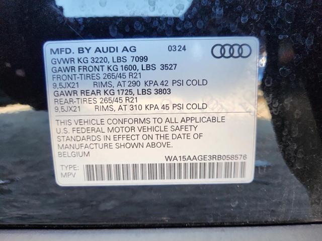 Photo 14 from auction – 2024 AUDI Q8 E-TRON with VIN WA15AAGE3RB058576