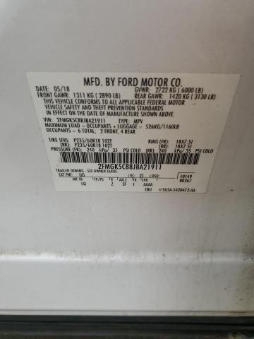 Photo 14 from auction – 2018 FORD FLEX SEL with VIN 2FMGK5C88JBA21911