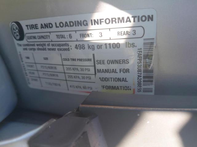 Photo 10 from auction – 2007 FORD TAURUS SE with VIN 1FAFP53U87A208865